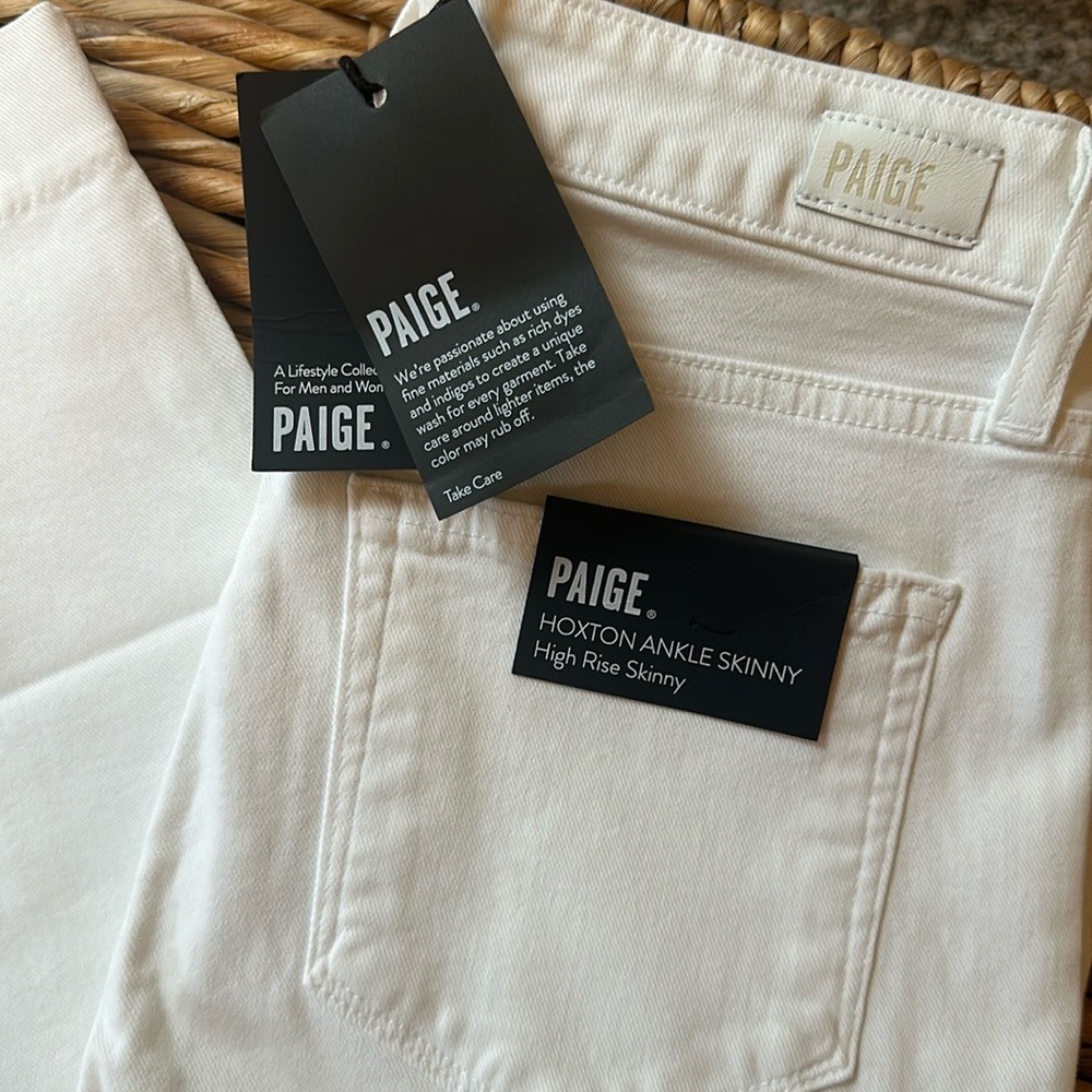 Paige Hoxton Ankle Skinny Jeans, color white.  Size 27.